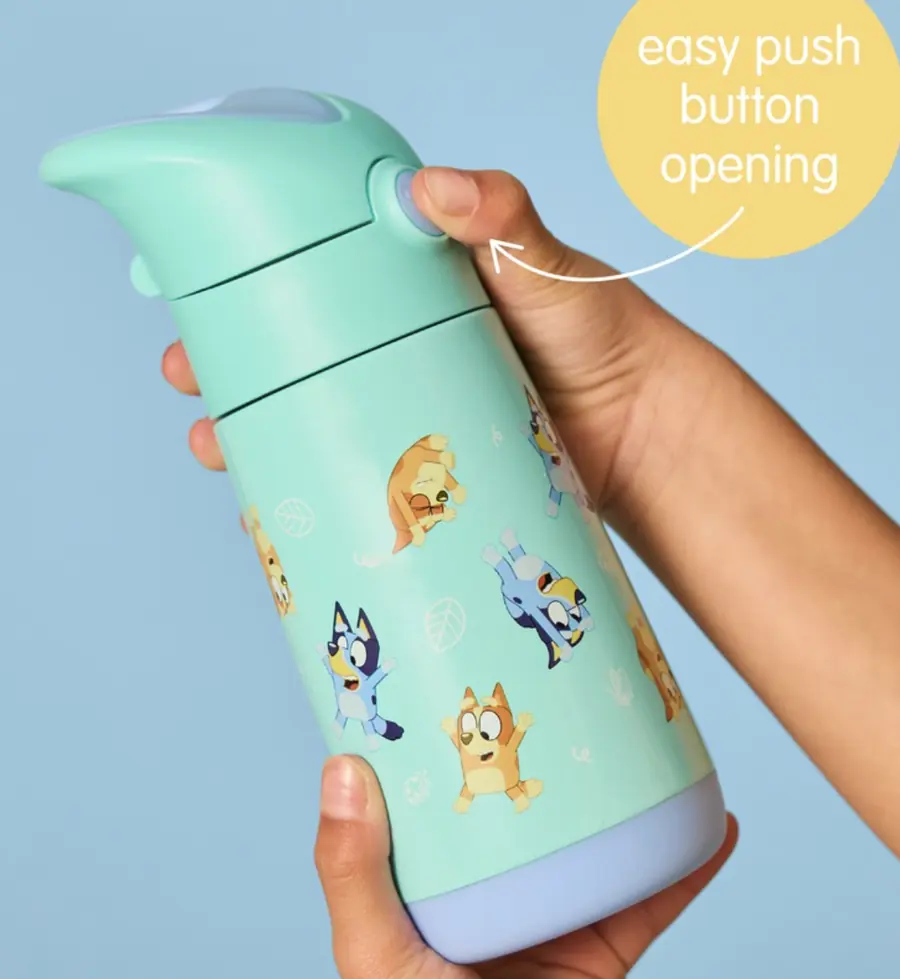 b.box × Bluey 保溫水壺,瓶身印有 Bluey 與 Bingo